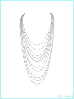 Simulated Diamond Statement Necklace Layered CZ Long Necklace